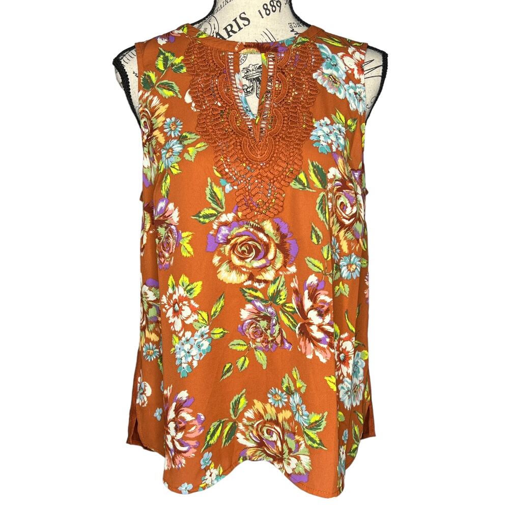 Daniel Rainn (M) Quin Keyhole Crochet Blouse - Stitch Fix Mixed Material Top